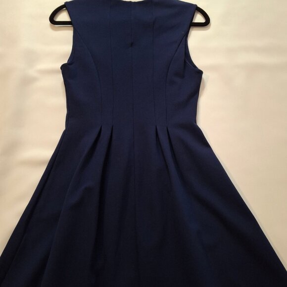Monteau Los Angeles High Scoop Neck Fit & Flare Dark Blue Dress Size M Sleeveles - Picture 11 of 16